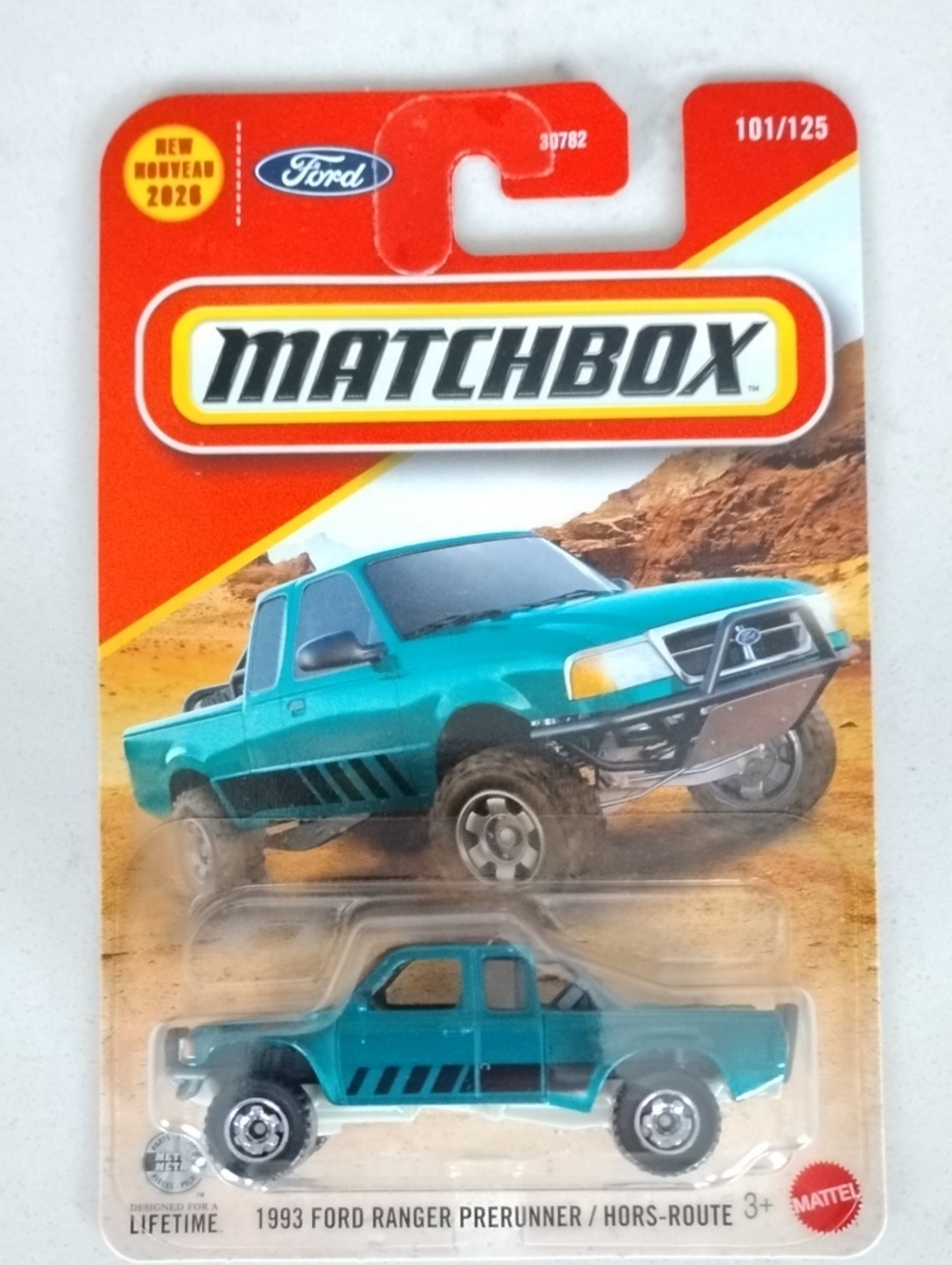 Mattel Teal Ford Ranger PreRunner Toy Truck